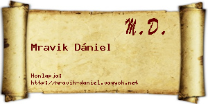 Mravik Dániel névjegykártya